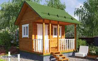Бюджетный садовый домик из бруса 100х100