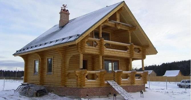 Дом из оцилиндрованного бревна по финской технологии