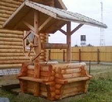 Колодец из оцилиндрованного бревна
